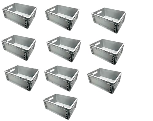 Pack of 10 x 15 Litre Recycled Euro Plastic Stacking Container