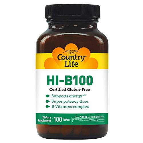 Country Life - HI-B100 Super Potency with B Vitamins Complex - 100 Tablets