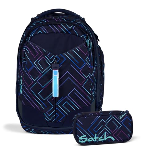 Satch Match Schulrucksack Set 2tlg. (Purple Laser)