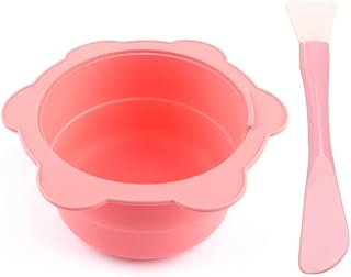Replacement Pot Set for Wax Warmer Removable Silicone Waxing Facial Mask Mixing Bowl and Non-stick Spatulas Home Hair Removal Sticks Reusable Wax Heater Machine Accessory Pink