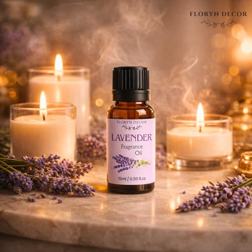 Image of Floryn Decor 15ml Aroma Oil Fragrance Oil for Diffuser, Candles, Soap & Aroma Therapy | Long Lasting Floral Scent | Premium Concentrated Aroma Oil (Lavender&Jasmine)