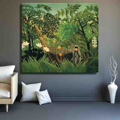 Amazon.co.jp: Henri Rousseau-エキゾチックな風景 絵画 インテリア