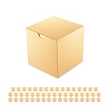 PACKQUEEN 50 Gift Boxes 4x4x4 Inches, Gift Boxes with Lids, Gold Gift Boxes, Gift Boxes Bulk,...