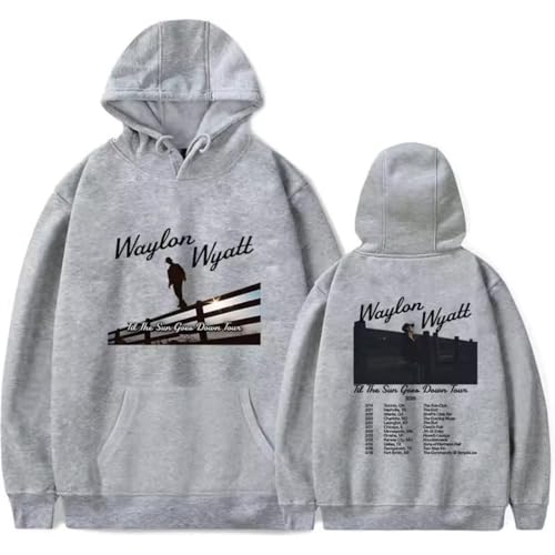 Image of Cditoia Hoodie for Women Men Printed Singer Waylon Merch Wyatt Album Tour Casual Loose Pullover Unisex Long Sleeve Sweatshirt Tops-Grey||s