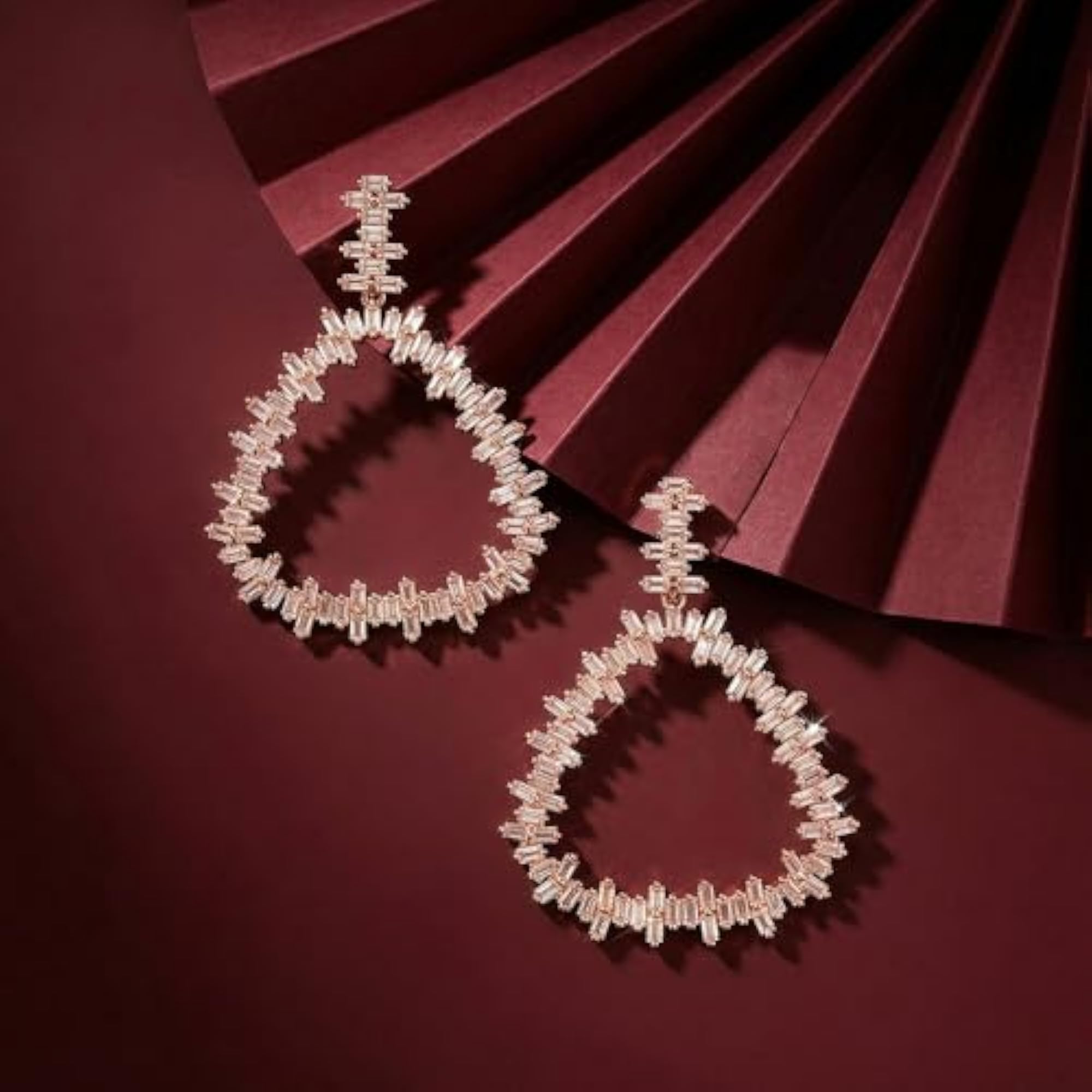 Women's Pure 925 Silver Prism Mosaic Drop Earrings