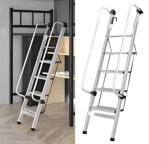 GYEQXKT Escalera de Aluminio para literas con Pedales Anchos Antideslizantes Plegables, Ideal para Camas Altas y dormitorios universitarios.