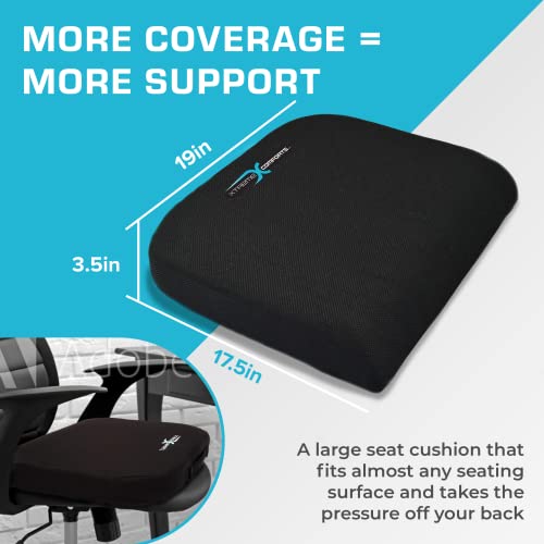 Xtreme Comforts Seat Cushion, Office Chair Cushions - Pack Of 1 Padded Foam Cushion W/Handle For Desk, Wheelchair & Car Use - Back Support Pillow For Chair #TOP1