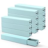 Lainrrew Jewelry Gift Box, Luxury 12-Pack Jewelry Gift Box Velvet-Lined, Compact Drawer Style for Earrings & Rings, Stylish Necklace Bracelet Organizer, 8.3x1.8x1.4 Inches (Blue)