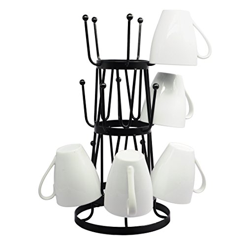 Neat-O Stylish Steel Mug Tree Holder Organizer Rack Stand (Black) #TOP4