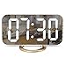 SZELAM Digital Alarm Clock,LED and Mirror Desk Clock Large Display,with Dual USB Charger Ports,3 Levels Brightness,12/24H,Modern Electronic Clock for Bedroom Home Living Room Office - Gold