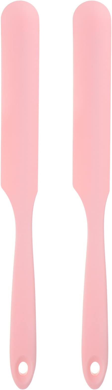 Generic 2Pcs Silicone Spatula Scraper 9.45" Reusable Non-Stick Flexible Spatulas for Epoxy Resin Liquid Paint Arts DIY Crafts, Pink