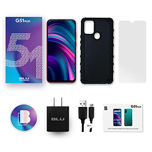 Blu G51 Plus | 2021 | All Day Battery | Unlocked | Us Version | Us Warranty| 3/64Gb | Red #TOP6