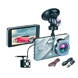 [Snughom]【2024新型】ドライブレコーダー 前後録画対応 4インチタッチパネル フルHD 1080P+720P 赤外線ナイトビジョン H.264圧縮技術 温度耐性-20～70℃ 振動検知機能 車内配線隠蔽型 簡単DIY取付キット同梱 タッチスクリーン機能