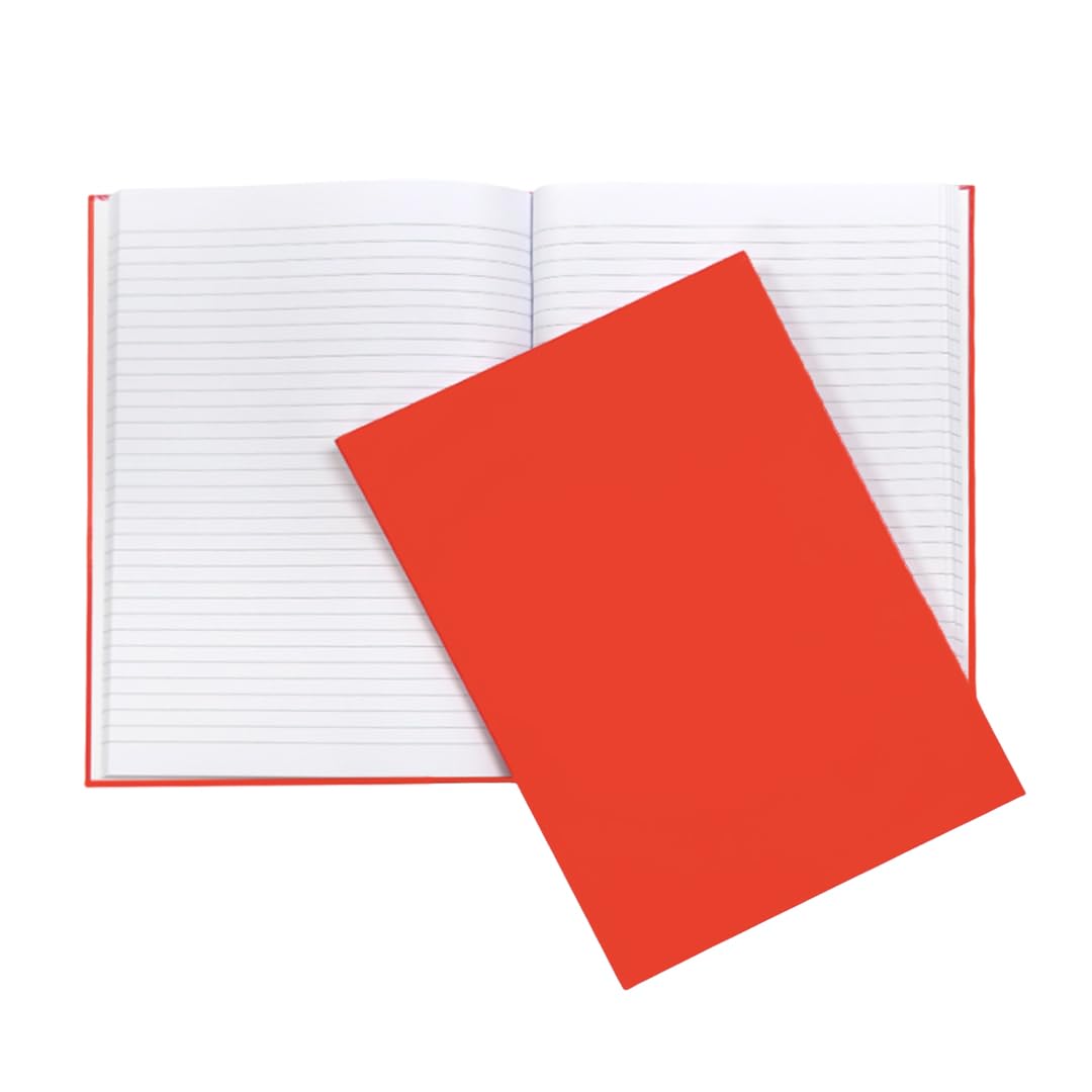 Janrax A4 160 Pages 8mm Ruled Orange Casebound Notebook