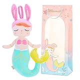 Plush Mermaid Baby Bunny Doll Girl Gifts Soft First Dolls with Gift Box Green 14 Inches