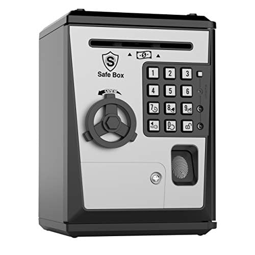 Toy Piggy Bank, Talking Safe Box Fingerprint ATM Machine for Kids |…