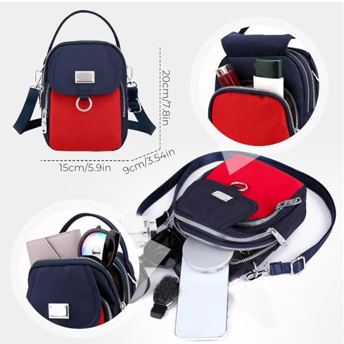 Waterproof Women Crossbody Bag Elegant Oxford Messenger Bags Simple for Work, Multi-pocket Storage Shoulder Handbag2