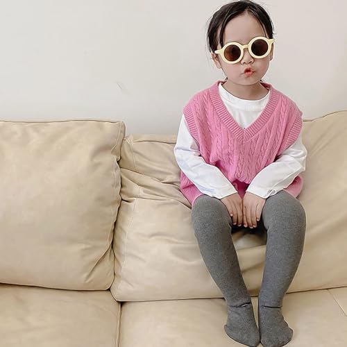 Toddler Baby Girls Leggings Ribbed Cotton Knit Lace Trim Footless Ruffle Tight Stocking Bottom Pants3