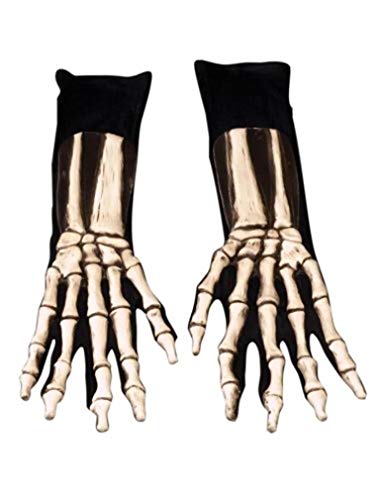 Zagone Skeleton Gloves, White Bones, Black Cotton Gloves #TOP2
