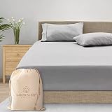 800 Thread Count Light Gray Queen Fitted Sheet Only Deep Pocket, Egyptian Cotton Queen Fitted Sheet