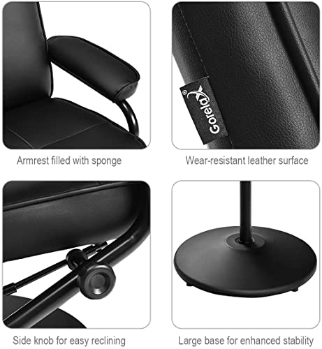 Luarane Massage Recliner Chair With Ottoman Remote Control, Ergonomic Lounge Chair With Adjustable Height & Angle, Upholstered Pvc Leather Swivel Armchair With Armrests Footrest, Black #TOP5
