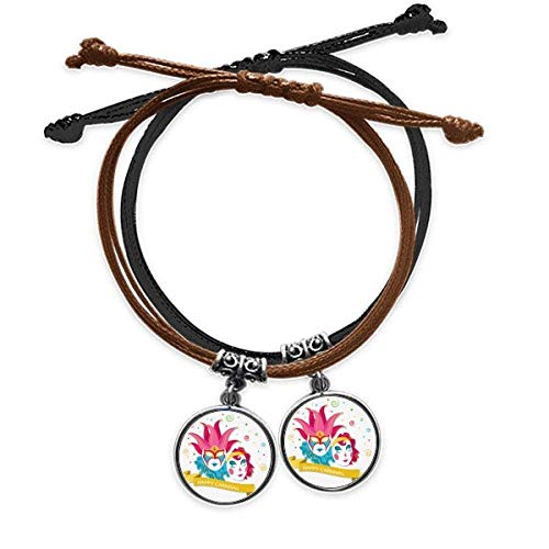 Double Joyeux Carnaval de Venise bracelet cuir double romantique