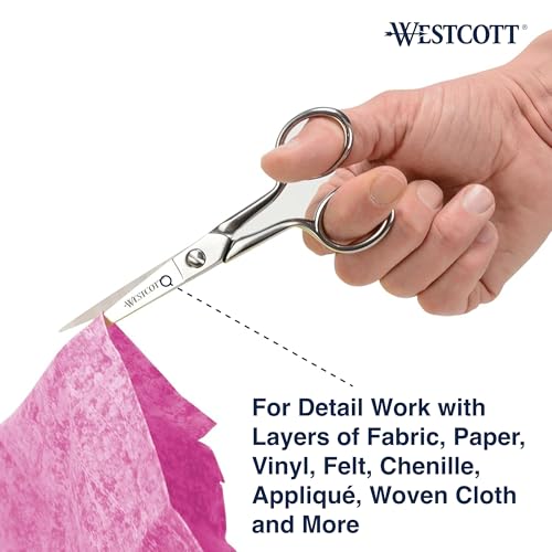 Westcott 6in Forged Paper and Fabric Scissors, Precision Scissors for Sewing and Crafts, Art, Office by Westcott - Image 4