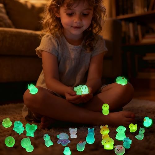 Mini Glow In The Dark Animal Resin Models, Resin Animals Mystery Bags, Individually Wrapped Blind Bags Tiny Animal Figurines, Collectible Mini Animals For Fairy Garden, DIY Crafts (50, animals) - 5