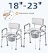 HOMLAND Bedside Commode with Padded Seat and Backrest, Aluminum Commode Toilet with Bucket, Easy Cleaning Portable Toilet for Adults and Seniors, 350 lb Capacity Enhanced Crossbar