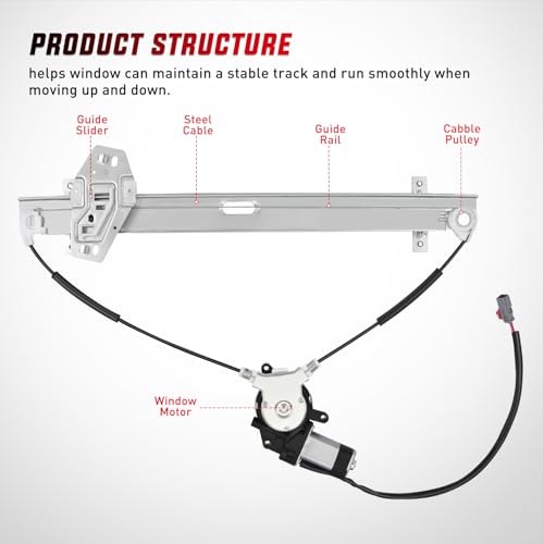 Image of Nilight Power Window Regulator with Motor Assembly Replacement for Honda Pilot 2003 2004 2005 2006 2007 2008, Front Passenger Side, 748-130