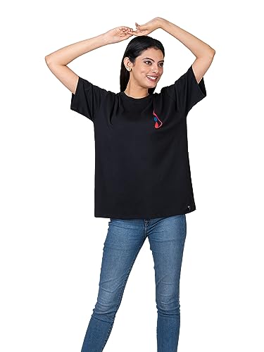 Image of INDYSOUL Women /Girls Casual Supercombed Biowashed Cotton Qversize Tshirt