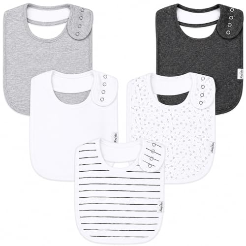 Image of KiddyStar Drool Bibs for Babies – Organic, Unisex, Soft Absorbent Teething Bibs with Adjustable Snaps