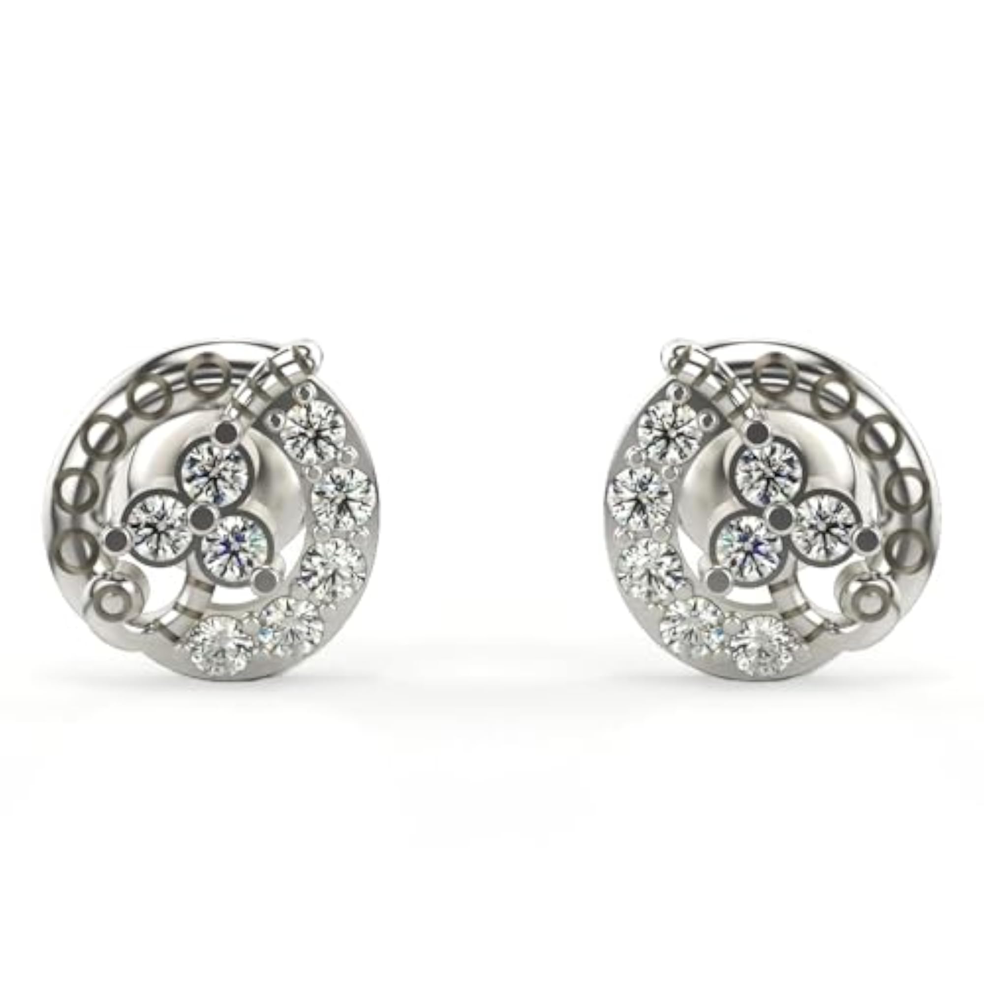 Women's Sterling Silver & Lab Grown Diamond 0.35cts Earrings, Elegant