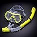 Zestaw do snorkelingu, profesjonalna maska do nurkowania zestaw do nurkowania dla dorosłych silikonowa spódnica Anti-Fog gogle okulary pływanie sprzęt do basenu wędkarskiego,Yellow transparent