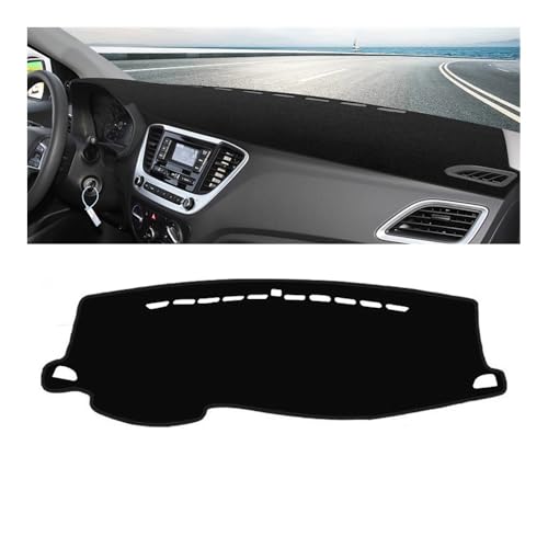 Tapis de tableau de bord anti-dérapant noir pour Hyundai Solaris Accent HC 2017-2020