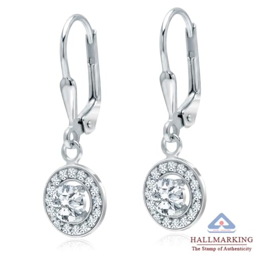 Image of TRUESILVER ACPL 925 Sterling Silver Cubic Zirconia Earrings for Women & Girls | BIS Hallmarked Drop Dangle Leverback Style | Elegant Jewelry Gift for Women
