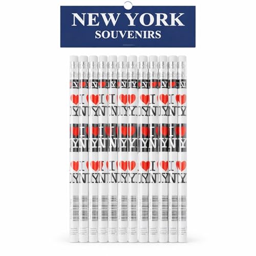 Artisan Owl Officially Licensed I Love NY Pencils - White and Black New York Souvenir - Pack of 12