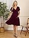 KOJOOIN Damen Umstandskleid V-Ausschnitt Stillkleid Casual Schwangerschafts Kleider mit Rüsche Grape(Kurzarm) M