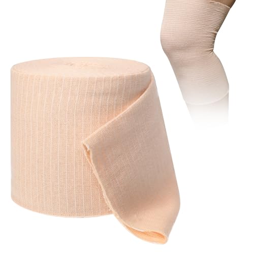 Elastic Tubular Bandage Compression Tube Bandage Roll Size F Reusable Cotton Stockinette Tubing Dressing Retention Bandages for Legs Knees Arms and Thigh 10CM X 5M