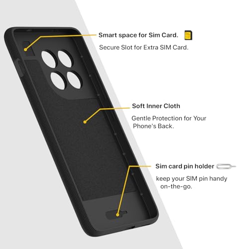 Image of Outlouders Back Cover for OnePlus 13R 5G | Full Camera Protection | TPU Soft Flexible Shockproof Bumper Case (Black)