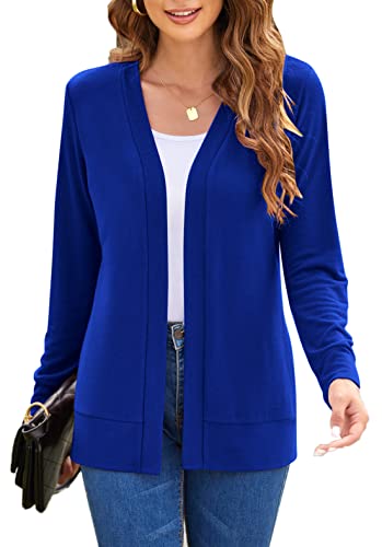 Image of Womens Casual Lightweight Long Sleeve Cardigan Flowy Soft Open Front Knit Cardigan Sweaters