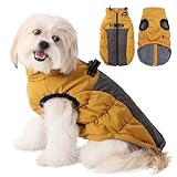 Picture of Norbi Winter Coat, Warm Reflective Waterproof Turtleneck Cozy Dog Jacket (XX-Large, Yellow)