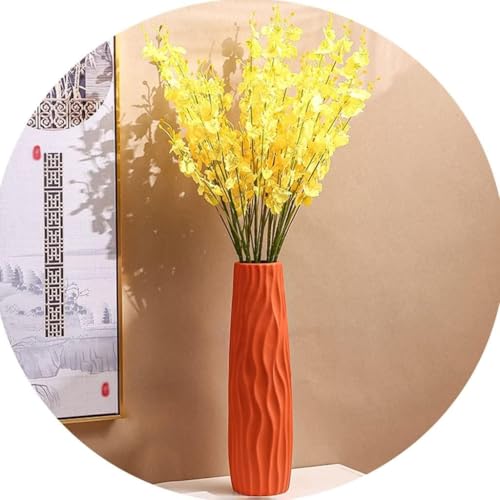 Grand vase de sol blanc en céramique de 45 cm pour pampas et branches séchées