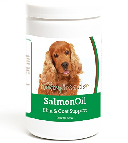 Image of Healthy Breeds Cocker Spaniel Salmon Oil Soft Chews 90 Count, Brown