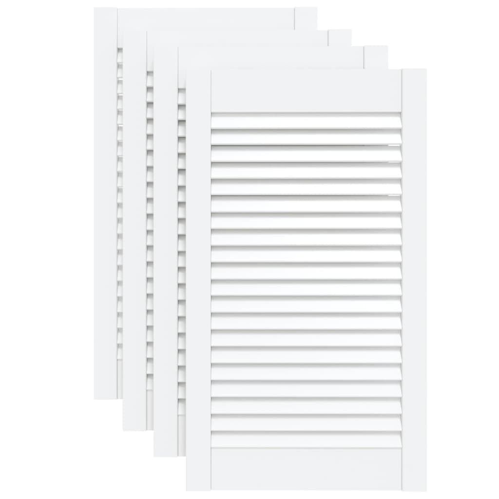 Genérico Puerta de Armario Lamas 4 uds Madera Pino Blanco 69x39,4 cm,Bricolaje,Accesorios de Bricolaje,Ferretería para armarios,Puertas de armarios-151162