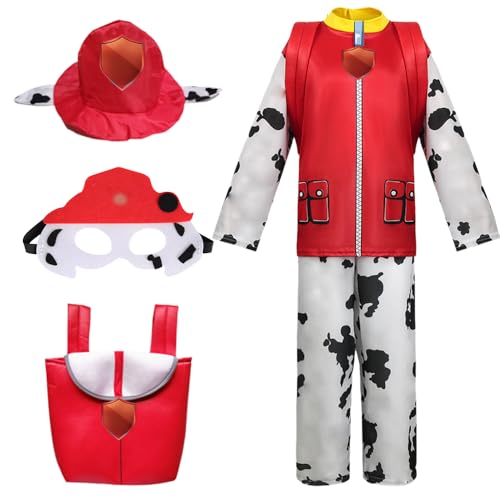Rakuker Costumes de Carnaval pour Enfants, Deguisement Enfant 3 ans Pat Patrouille Costume Carnaval Enfant Garcon, Déguisements Chien Cosplay pour Marshal Paw Patrouille Fête de Noël Halloween