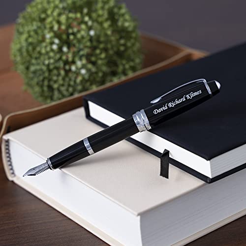 Dayspring Pens Cross Fountain Pen | Engraved Cross Bailey Black Lacquer Fountain Pen. Personalized Gift Pen With Your Name Or Message Engraved #TOP1