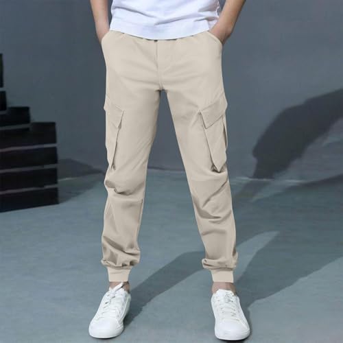 Cargo Pants Boys Childrens Sports Casual Pants Stretch Elastic Waist School Kids Twill Joggers Waterproof4