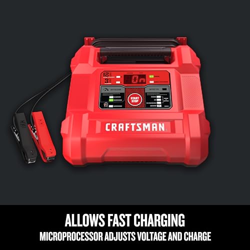 CRAFTSMAN 12A Car Battery Charger and Maintainer, 4-in-1 Solution, Battery Tester, for 6V/12V Power Sport, Automotive, and Marine Batteries, CMXCESM258 view 4