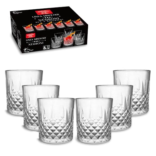 ARCA Set di 6 Bicchieri Old Fashioned Vetro, Cocktail, 33 cl (Americano)